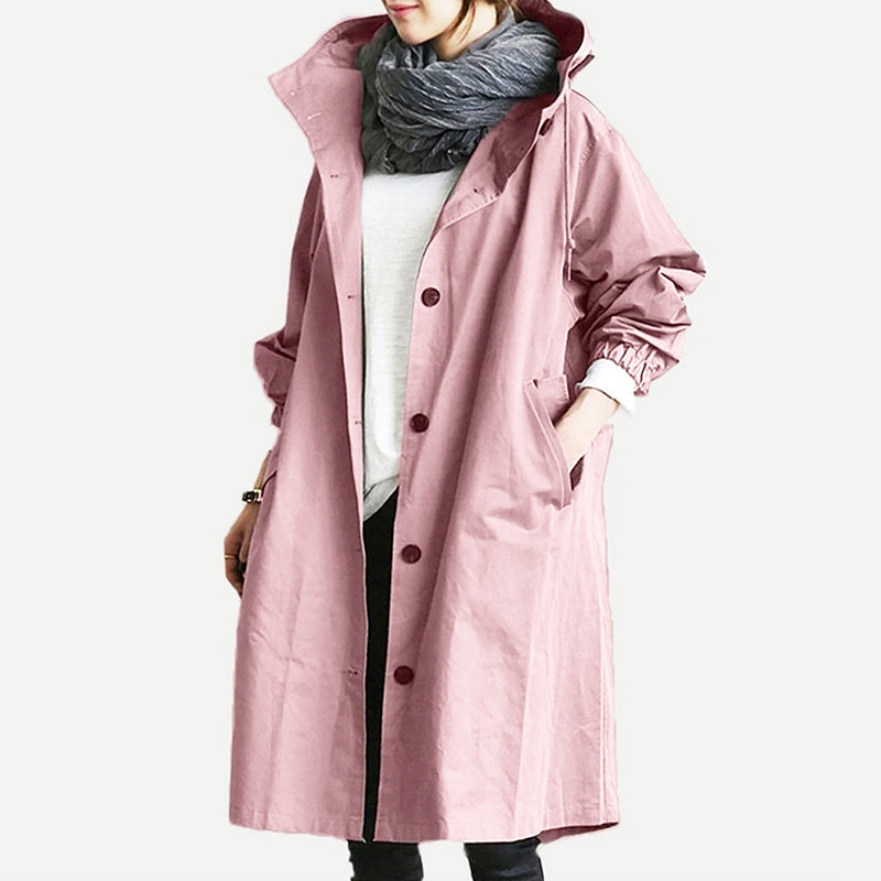 🌾✨【S-5XL】Nueva gabardina casual de mujer con mangas largas y capucha