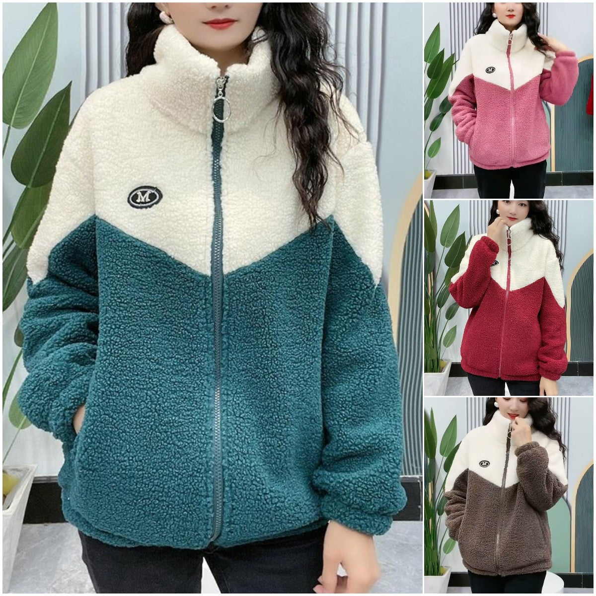 🐏【M-4XL】Zimska flis jakna, pamučna jakna, ojačana pamučna jakna od janjeće vune, topla jakna