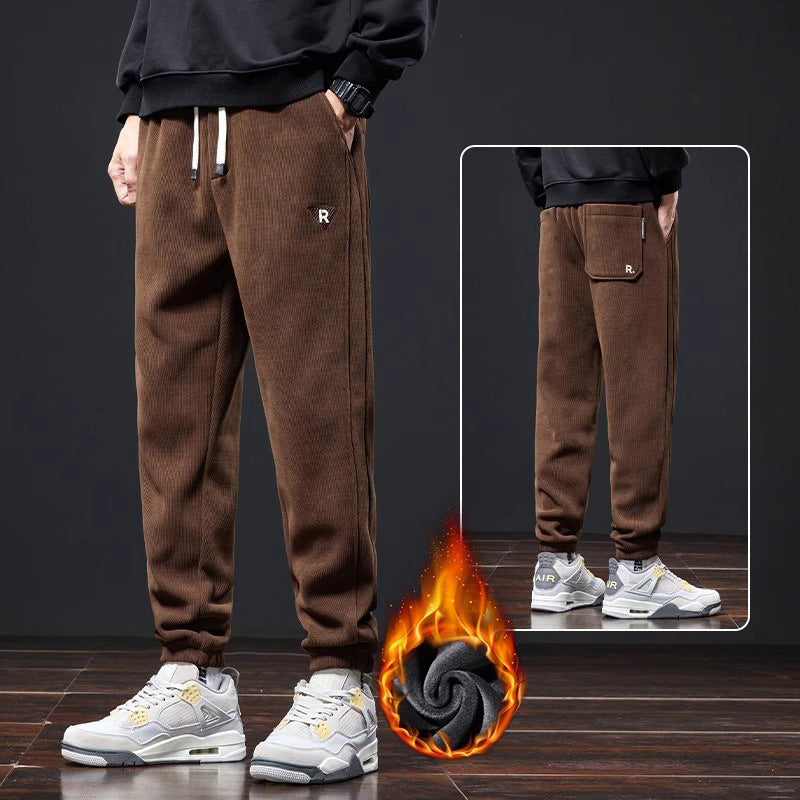 🔥【M-5XL】🖤Nuevos pantalones de invierno para hombre, forrados con polar y de pana gruesa, cálidos e informales.