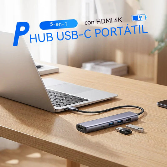🔌✨ Přenosný USB-C hub 5 v 1 s 4K HDMI výstupem 🎥💻