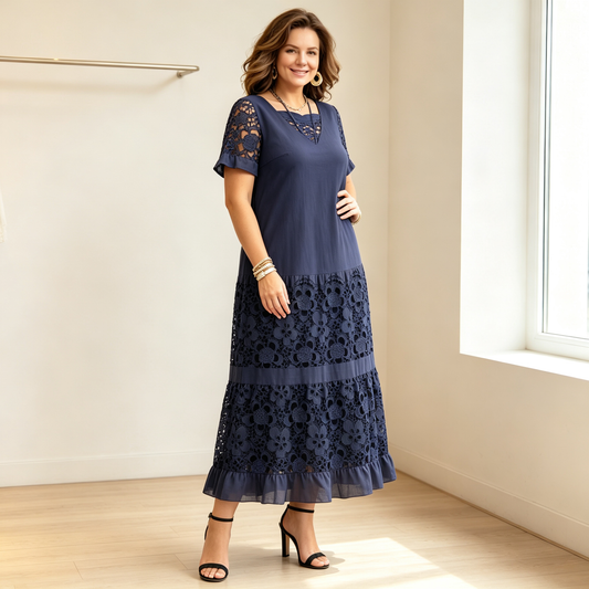 ❤️50% kedvezmény🔥💖【S-5XL】Hosszú, divatos csipkeruha