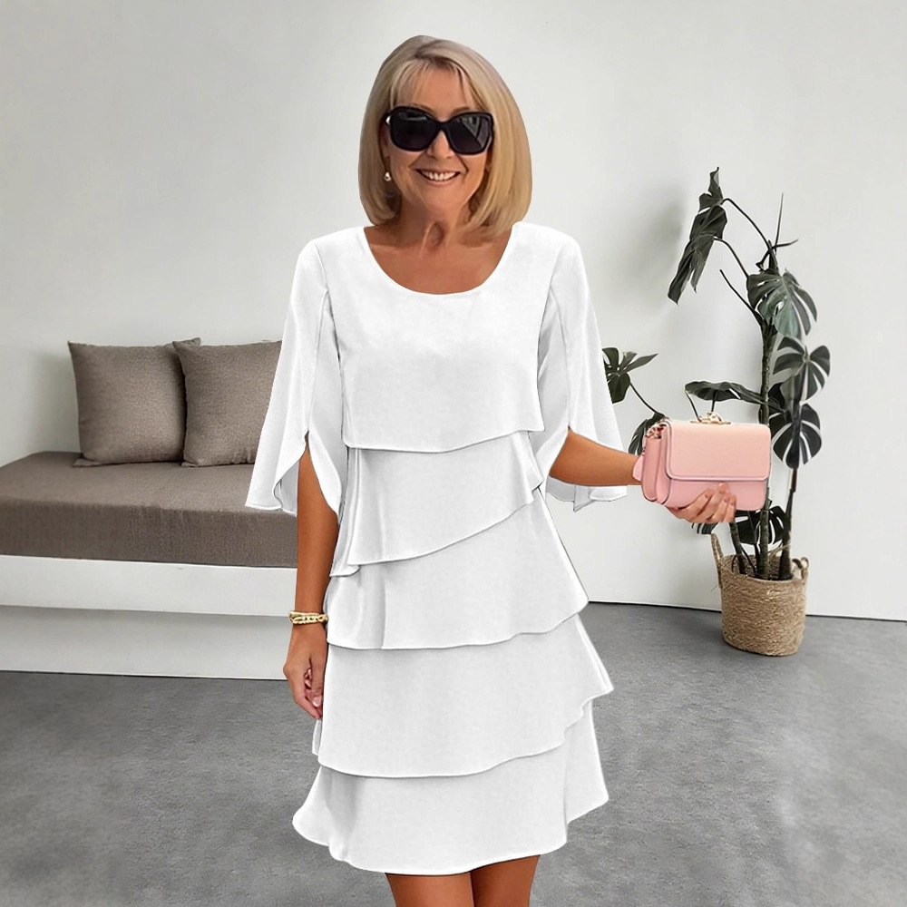 💃【S-3XL】🎁Elegante vestido de capas para mujer con puños con volantes💃