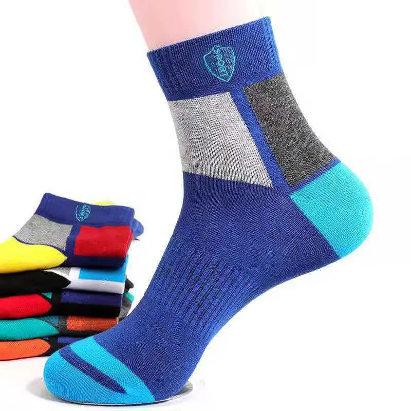 🧦Kupte 5 kusů a získejte 5 kusů zdarma【10 párů】Zářivé, odolné vůči zápachu a absorbující pot sportovní ponožky pro muže