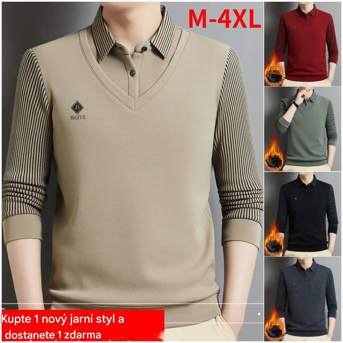 50% OFF🔥【M-4XL】 Pánské polo tričko s límečkem pro muže středního věku❤️【45-105kg】