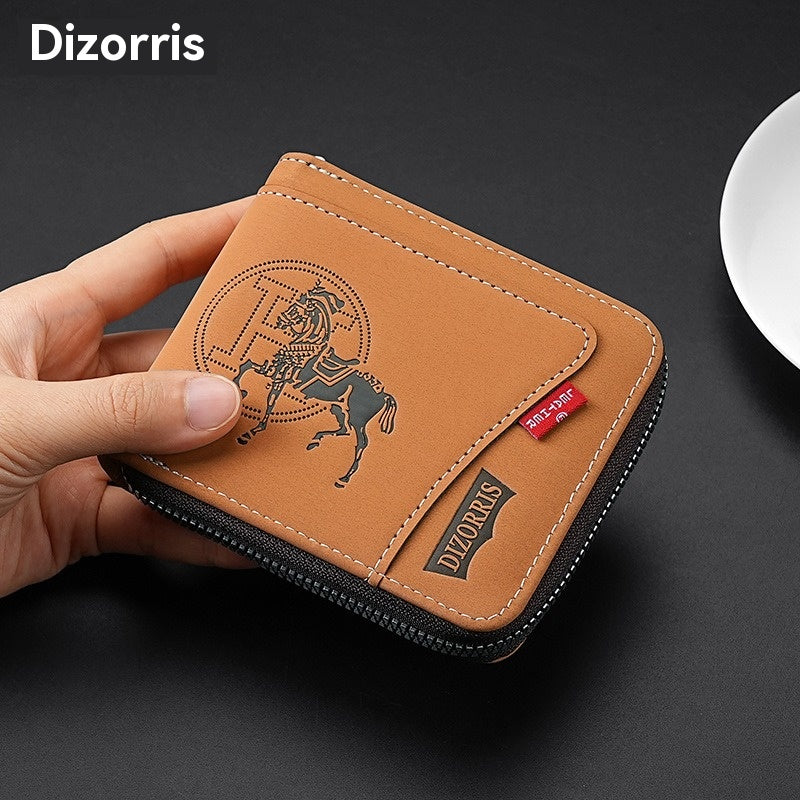 🔥🔥 Nová elegantní pánská krátká peněženka na zip v retro stylu.