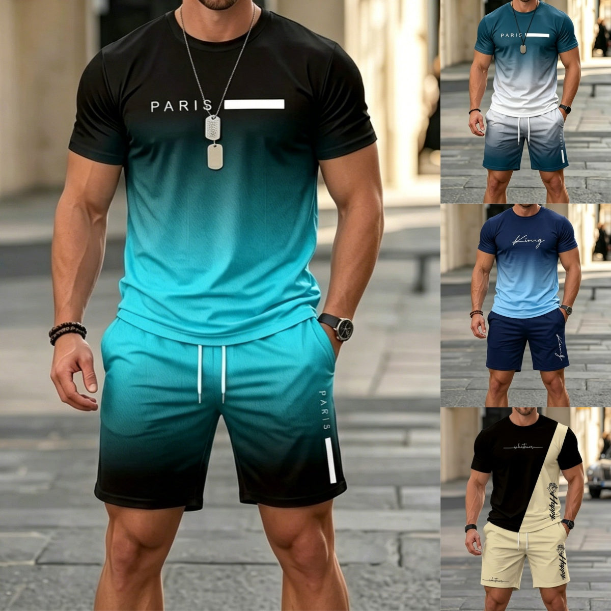 ✨S-6XL【Platba při dodání】Pánská letní sportovní souprava - pohodlné tričko s krátkým rukávem a kraťasy pro každodenní nošení i doma