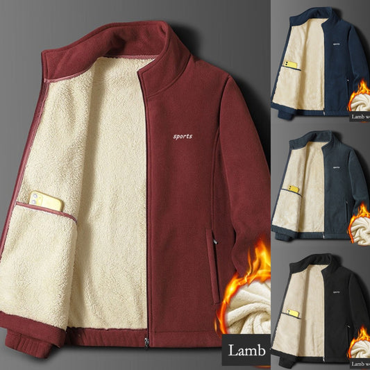【M-5XL】Νέο φθινοπωρινό και χειμερινό ανδρικό παχύρρευστο βελούδινο σακάκι αρνιού για το φθινόπωρο και το χειμώνα
