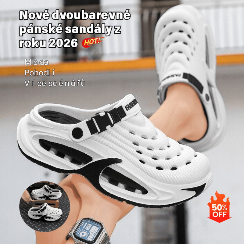 👟50% SLEVA🌬️Pánské sandály 2 v 1 pro všeobecné použití - silná podrážka z EVA, protiskluzové a extrémně lehké, prodyšné🏃‍♂️