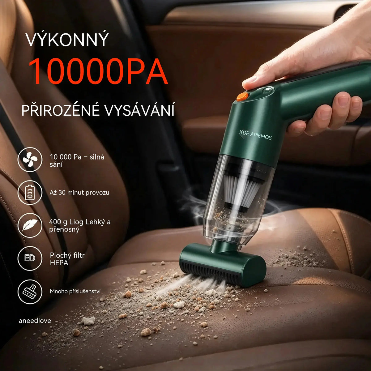 🚗✨ Výkonný akumulátorový vysavač do auta – Kompaktní, bez kabelů a výkonný