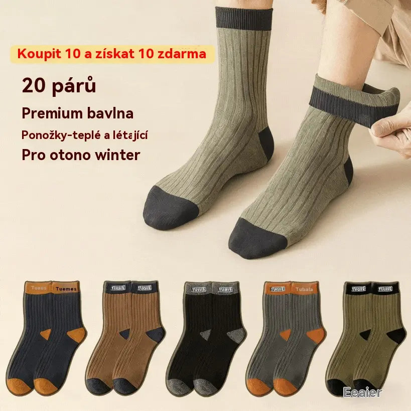 ❤️【1 sada】10 páry za 570Kč🧦Pánské hřejivé a zápach odpuzující ponožky - odvádějí pot a jsou prodyšné, udržují nohy v suchu a pohodlí