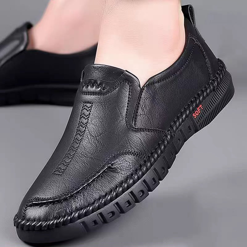 👞【39-44】Νέα ανδρικά δερμάτινα casual παπούτσια με μαλακή σόλα - αντιολισθητικά - αναπνεύσιμα