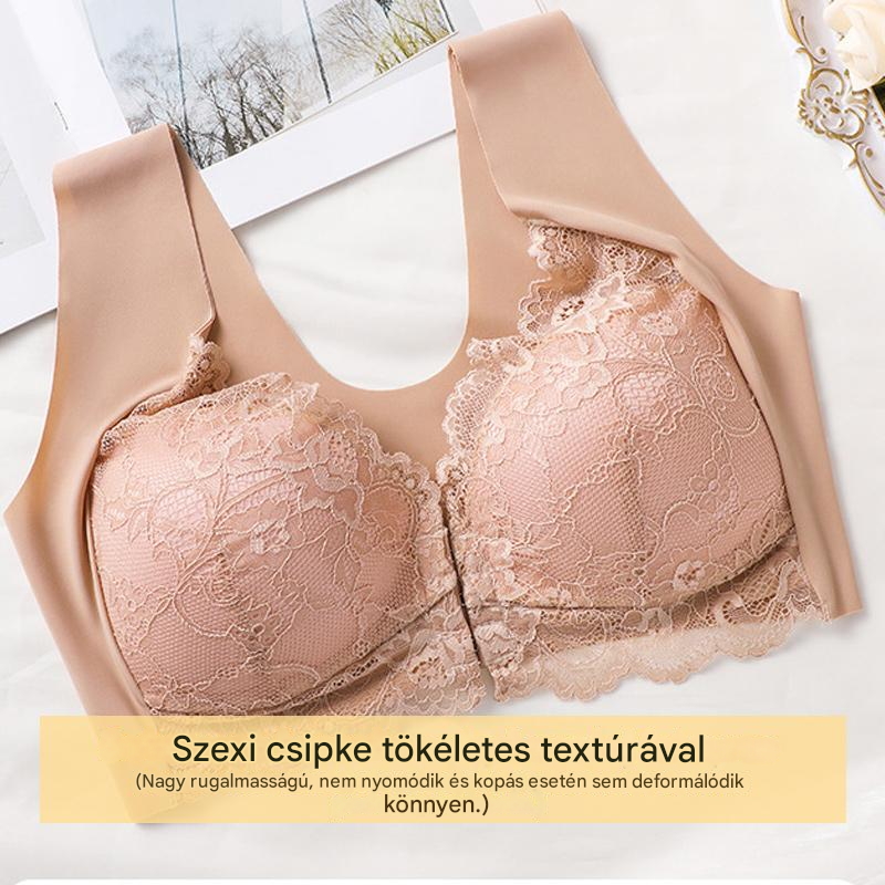 💖Korlátozott ideig a legalacsonyabb ár【5 darabos szett】【40-100 kg】😍🩲Emelő hatású melltartó gyönyörű csipkés háttal, nagy méretben, push-up kivágással és elöl záródó kialakítással