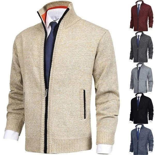 【M-4XL】Pánský fleecový casual svetr kardigan