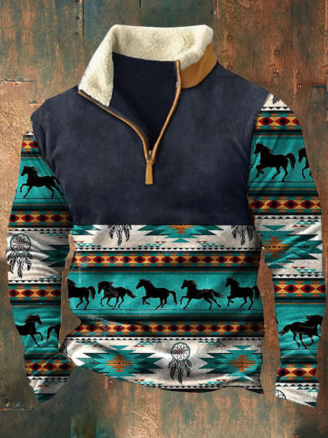 👕2025 Есенно-зимен мъжки моден, топъл пуловер с дълъг ръкав и 3D щампа