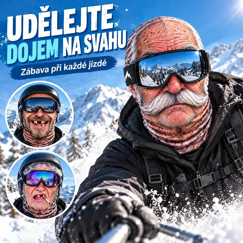 🔥1 kusy 540Kč😎3D zábavná a teplá obličejová maska pro zimní outdoorové sporty