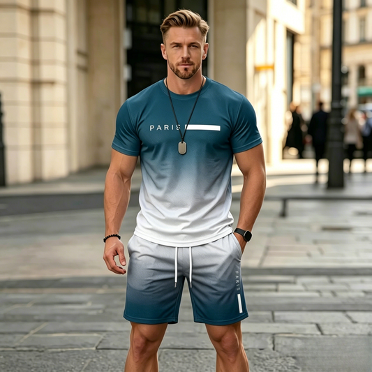 50% sleva na druhou položku✨S-6XL【Platba při dodání】Pánská letní sportovní souprava - pohodlné tričko s krátkým rukávem a kraťasy pro každodenní nošení i doma