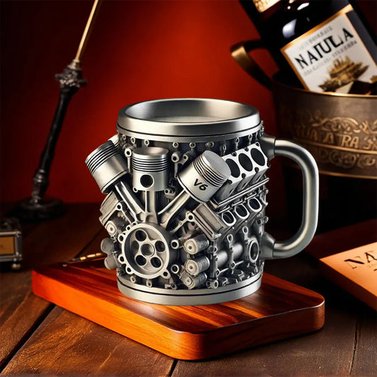 🎁☕Šalica za kavu od nehrđajućeg čelika Creative Engine V6V8 