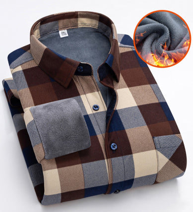 🔥【L-5XL】Jesenska i zimska topla poslovna košulja dugih rukava