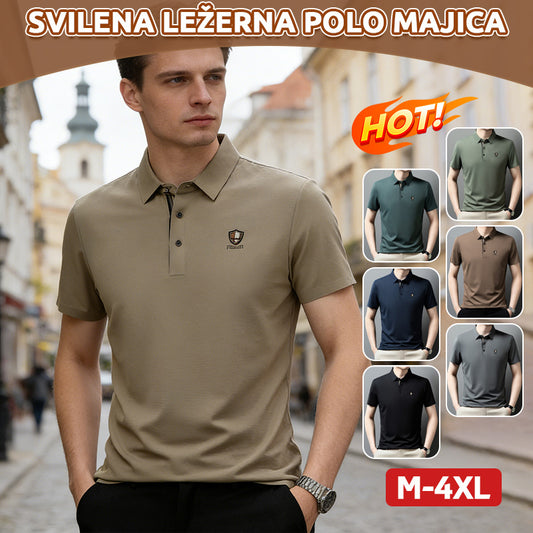 ⏳ Časově omezená nabídka【M-4XL】2026 Hedvábné ležérní polo triko s polovičními rukávy