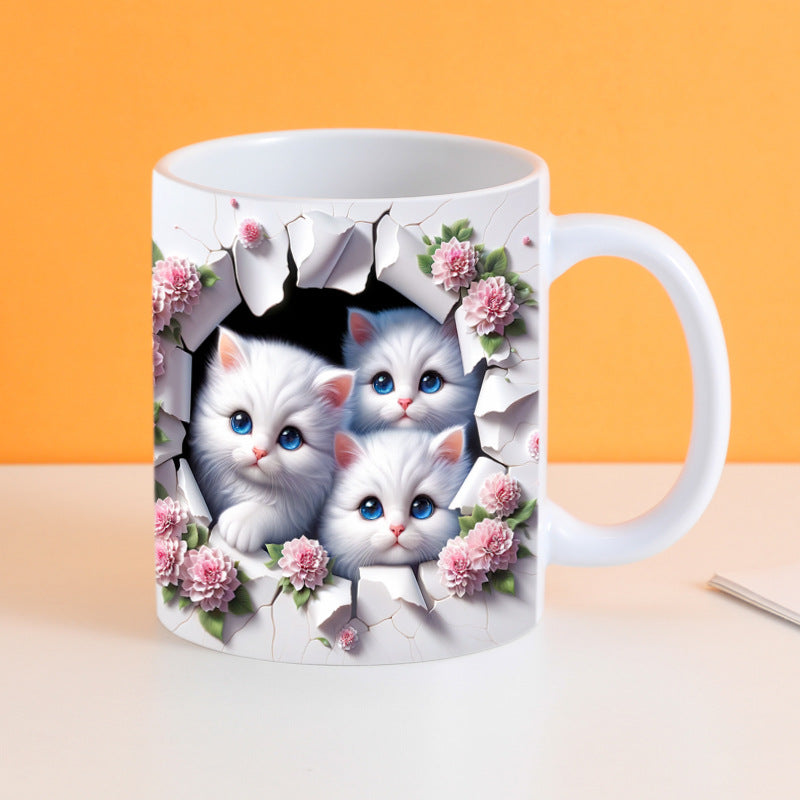 🎁 Kreatívny hrnček na kávu s mačkou, vynikajúci darček