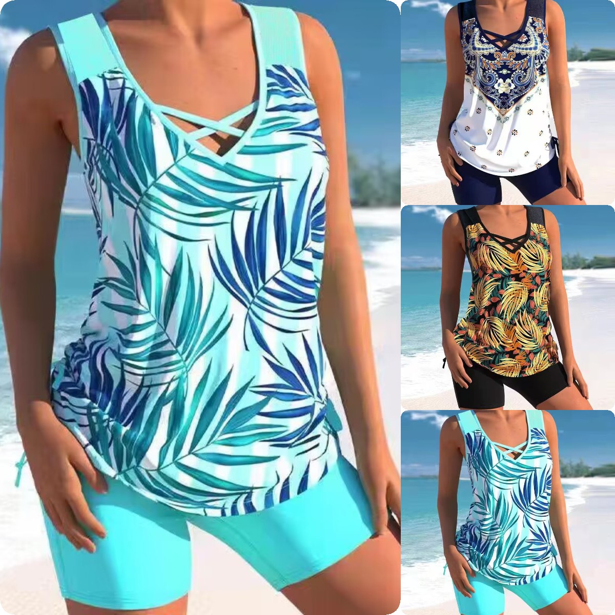 【S-4XL】Μαγιό δύο τεμαχίων plus size (απαραίτητο για τις ιαματικές πηγές)