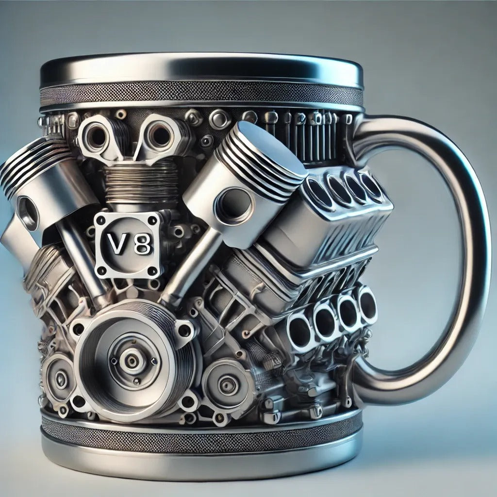 🎁☕Šalica za kavu od nehrđajućeg čelika Creative Engine V6V8 