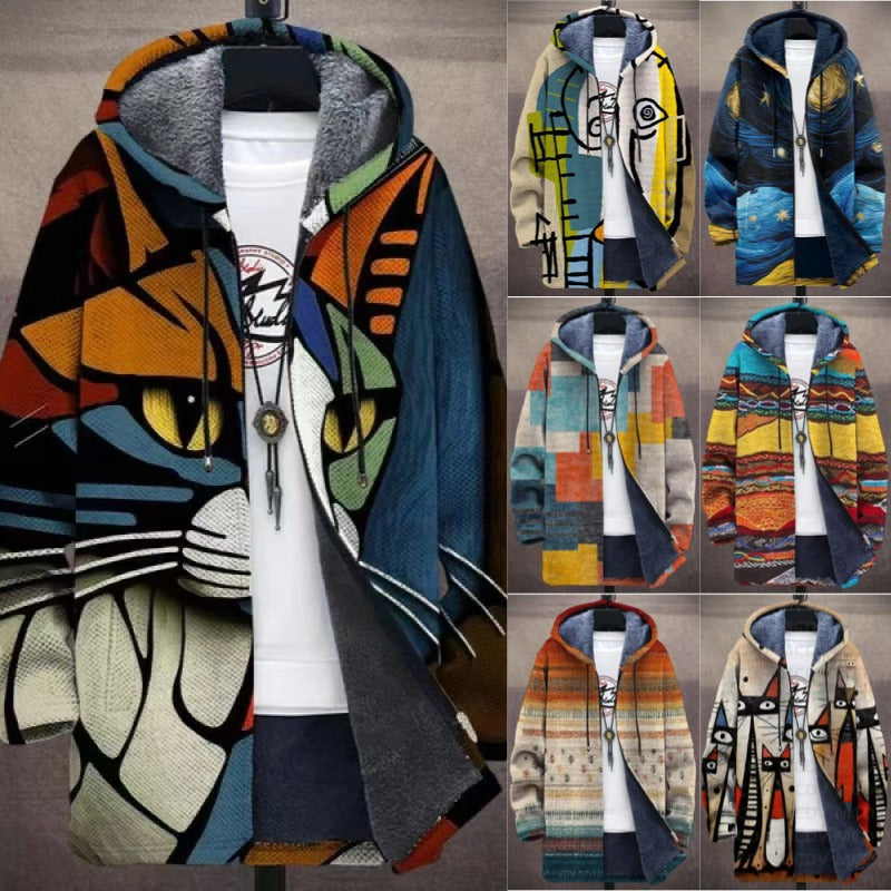 【S-4XL】Muška ležerna topla jesensko-zimska jakna od debele vune i baršuna za veće veličine