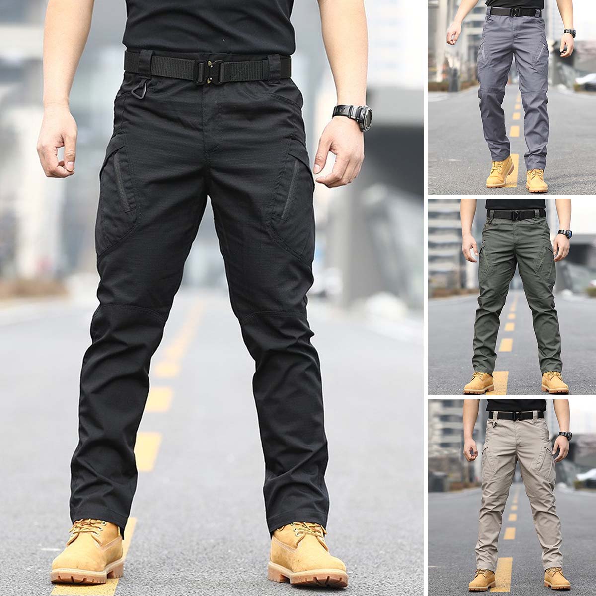 🔥【S-5XL】Męskie taktyczne spodnie bojowe w kamuflażu, z kieszeniami