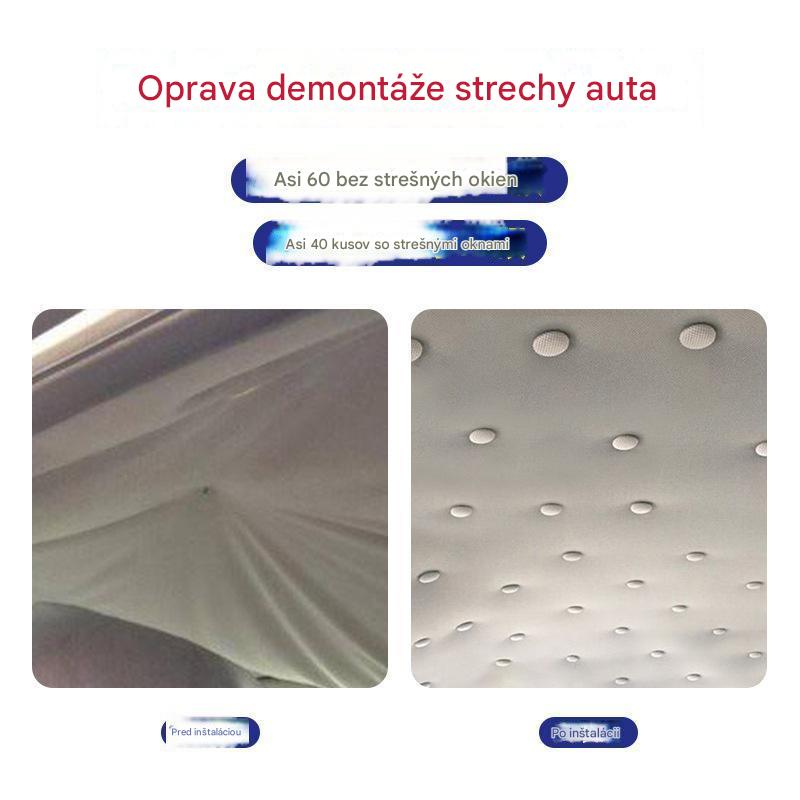 🔥 30 opravných klipov na strop auta vrátane matíc a držiakov nitov (vrátane montážnej sady + skrutkovača + utierky)