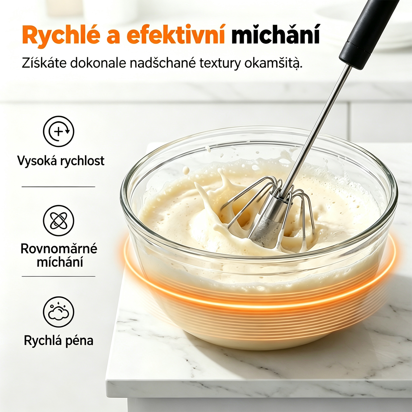 530 Kč【2dílná sada】Poloautomatický šlehač vajec z nerezové oceli