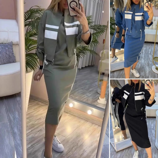 💕😍Moderné šaty s okrúhlym výstrihom a dámske sako z roku 2026, ležérny kostým