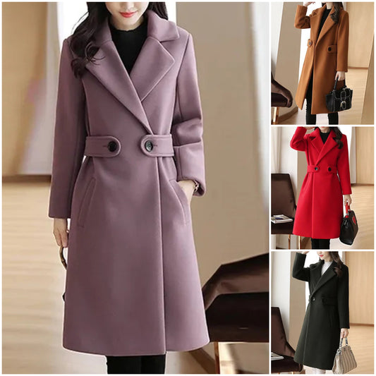 🍂 40-90KG🧥Hrubý vlnený kabát na jeseň a zimu, teplý a módny