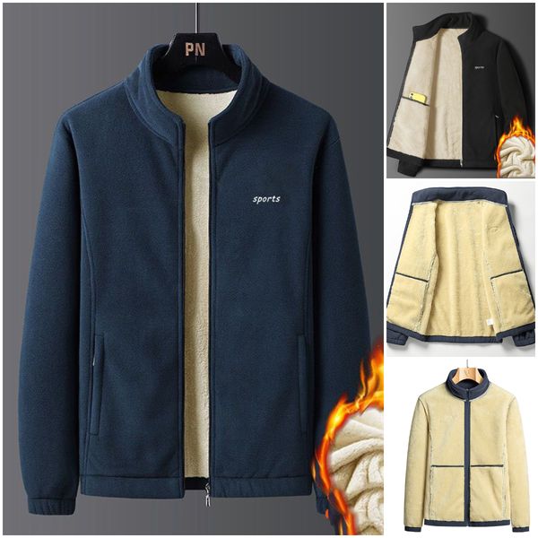 ⛄【M-5XL】Νέο ανδρικό μπουφάν από χοντρό βελούδο σε χρώμα αρνιού για το φθινόπωρο και τον χειμώνα