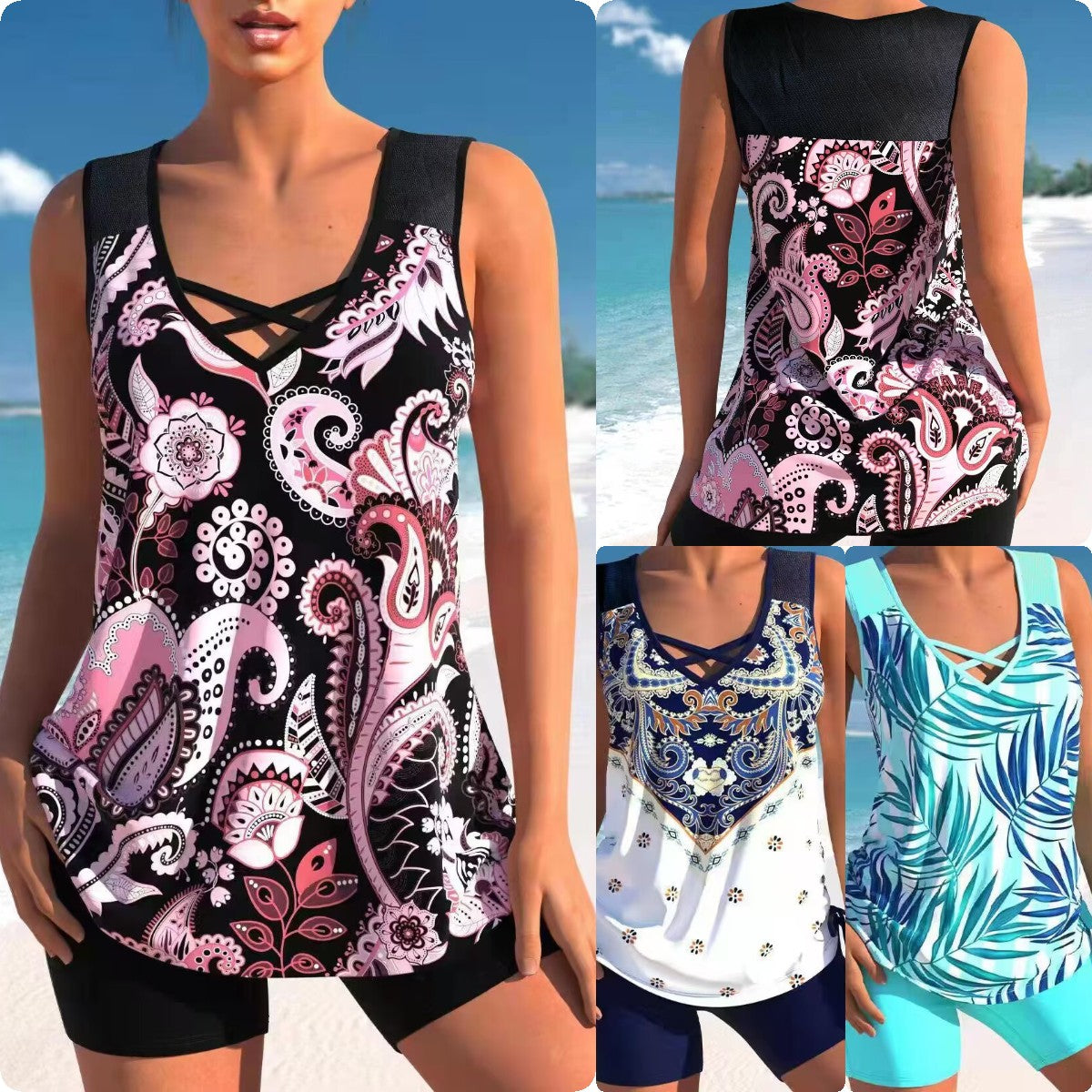 【S-4XL】Μαγιό δύο τεμαχίων plus size (απαραίτητο για τις ιαματικές πηγές)