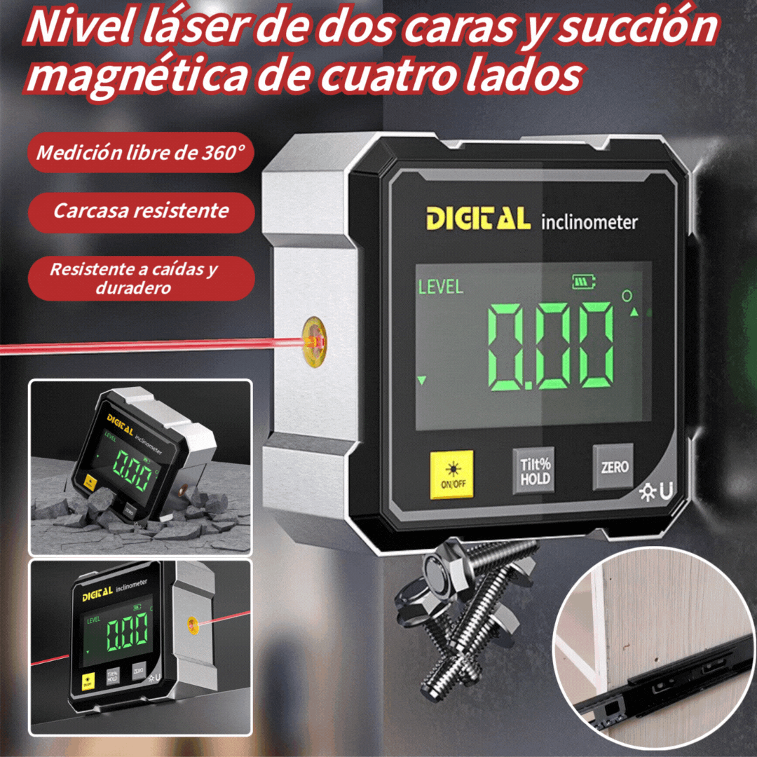 🔩Nivel láser de dos caras y succión magnética de cuatro lados