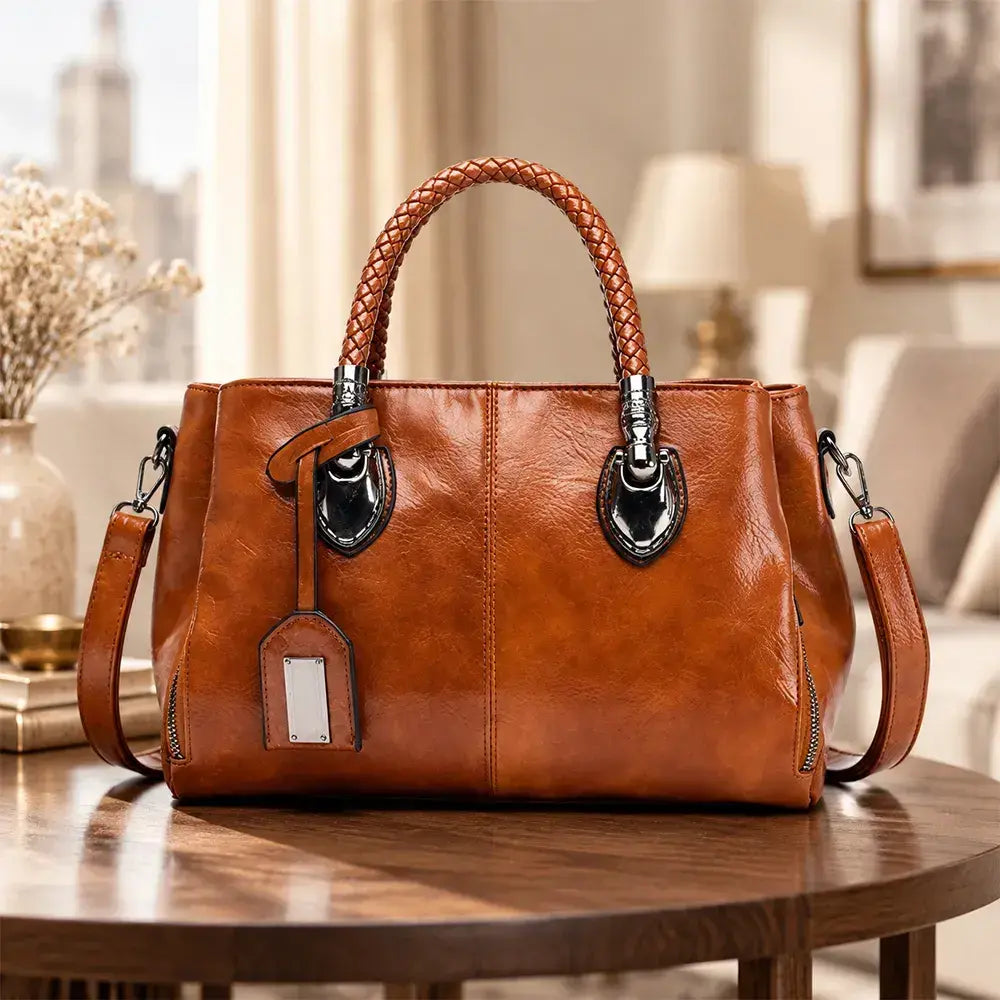 👜【50% sleva】Vintage bostonská kožená kabelka, měkká kožená taška, lze nosit na jednom rameni