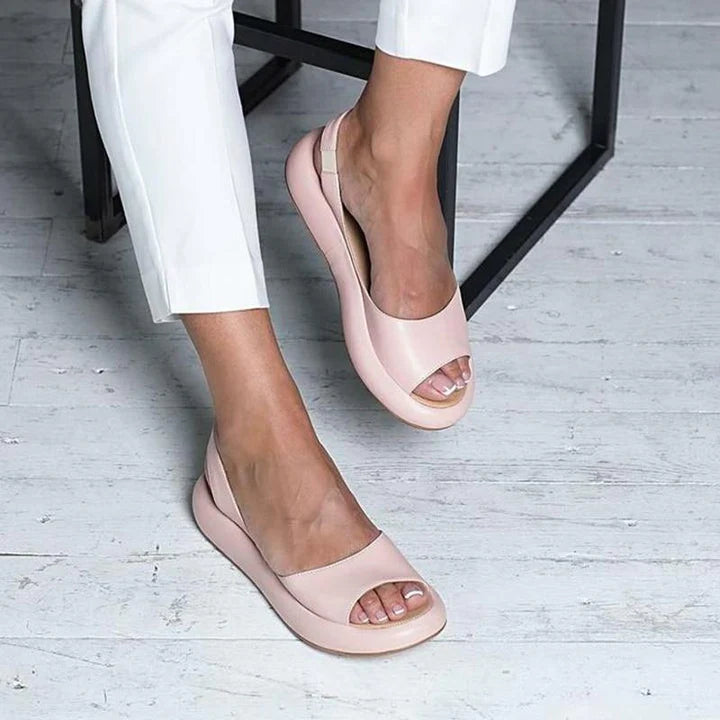 🔥【Velikosti 35-43】👡 Dámské módní sandály s otevřenou špičkou, vyrobené z měkké kůže, s platformovou podrážkou.