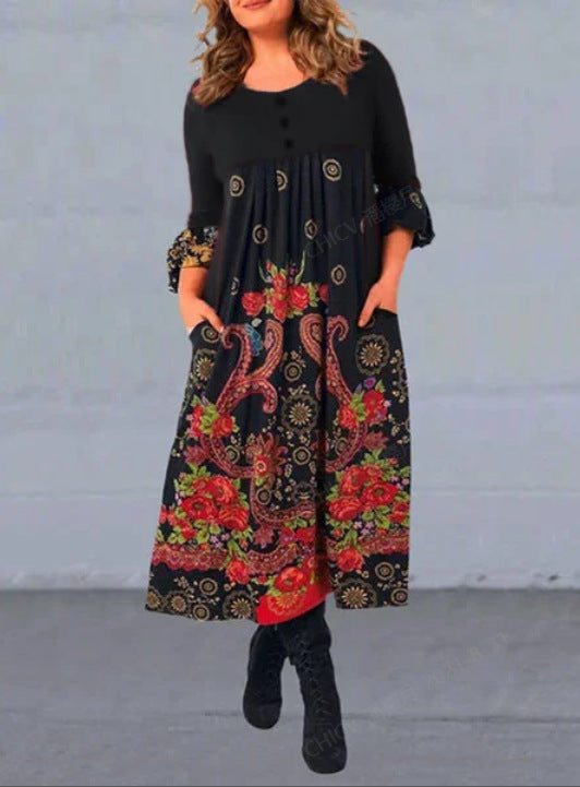 【S-5XL】👗 Nové dámské ležérní šaty s dlouhým rukávem ve vintage stylu