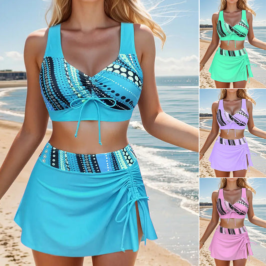 Letní sleva 50 % 🩱👙【S-2XL】Dámské stylové zeštíhlující dvoudílné plavky
