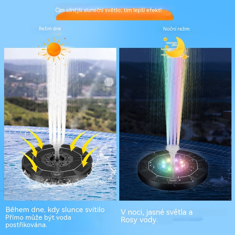 💥Solární fontánové čerpadlo se 6 tryskami, ideální pro ptačí koupele, jezírka a zahrady.