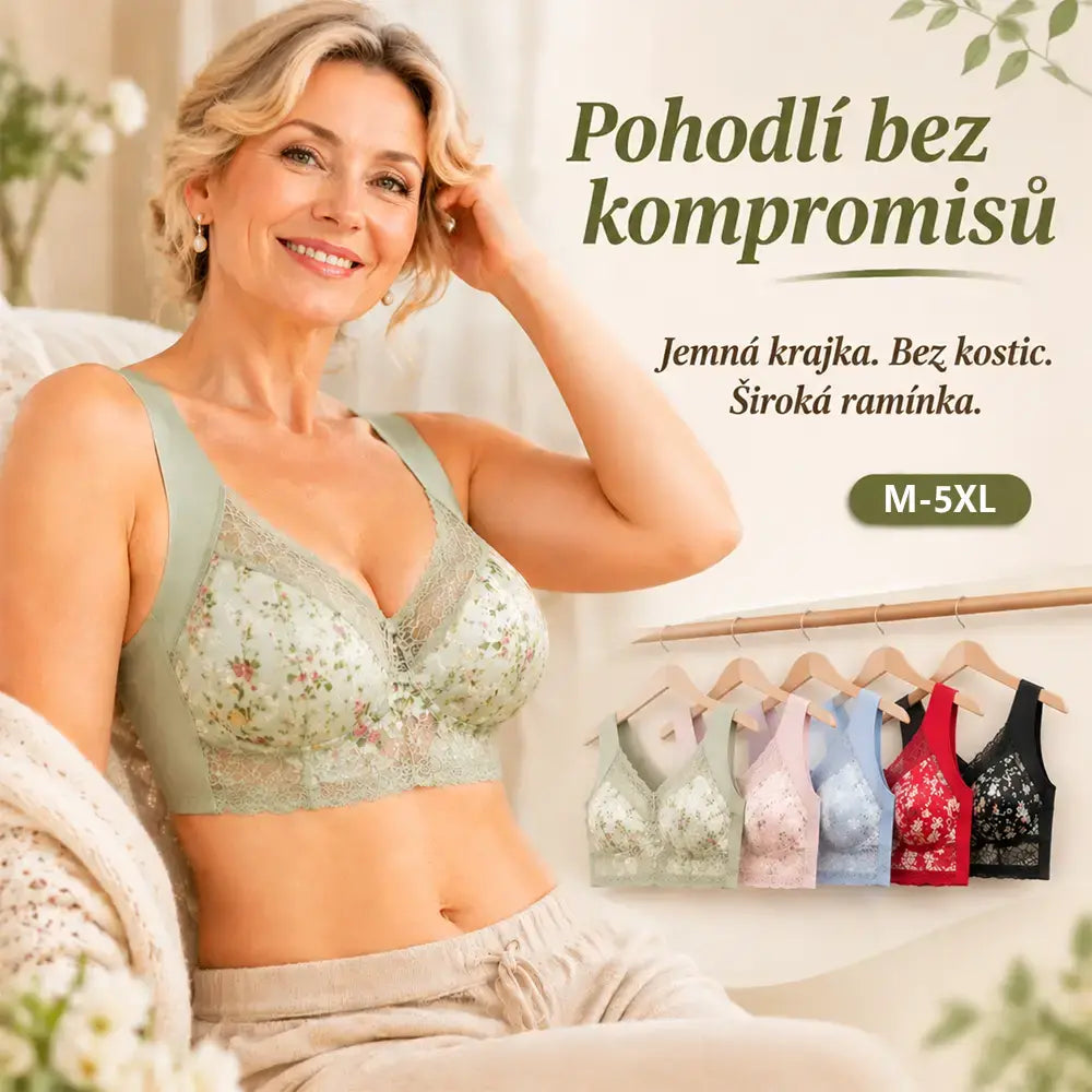 M-5XL🔥3 kusy 620Kč👙Dámská bezešvá push-up tenká podprsenka bez kostic proti povisání