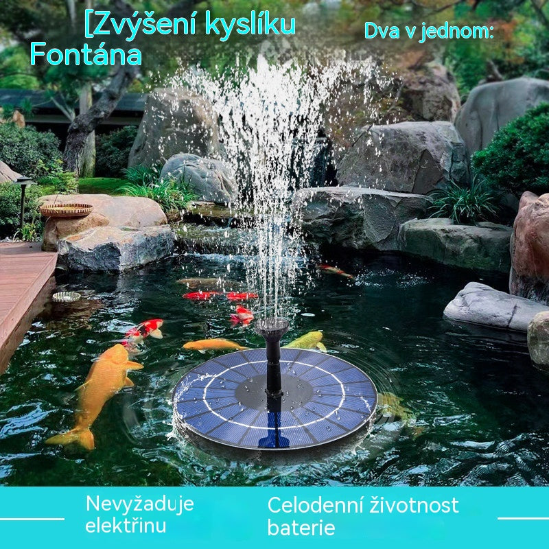 💥Solární fontánové čerpadlo se 6 tryskami, ideální pro ptačí koupele, jezírka a zahrady.