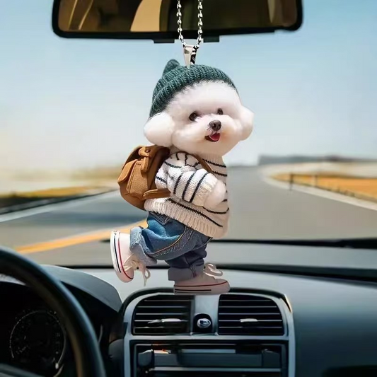 🐶[5 komada] Privjesak u obliku plišanog šteneta, akrilni privjesak za unutrašnjost automobila, ravni privjesak za retrovizor automobila, ukras 