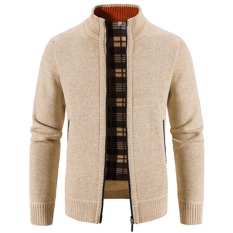 【M-4XL】Pánský fleecový casual svetr kardigan