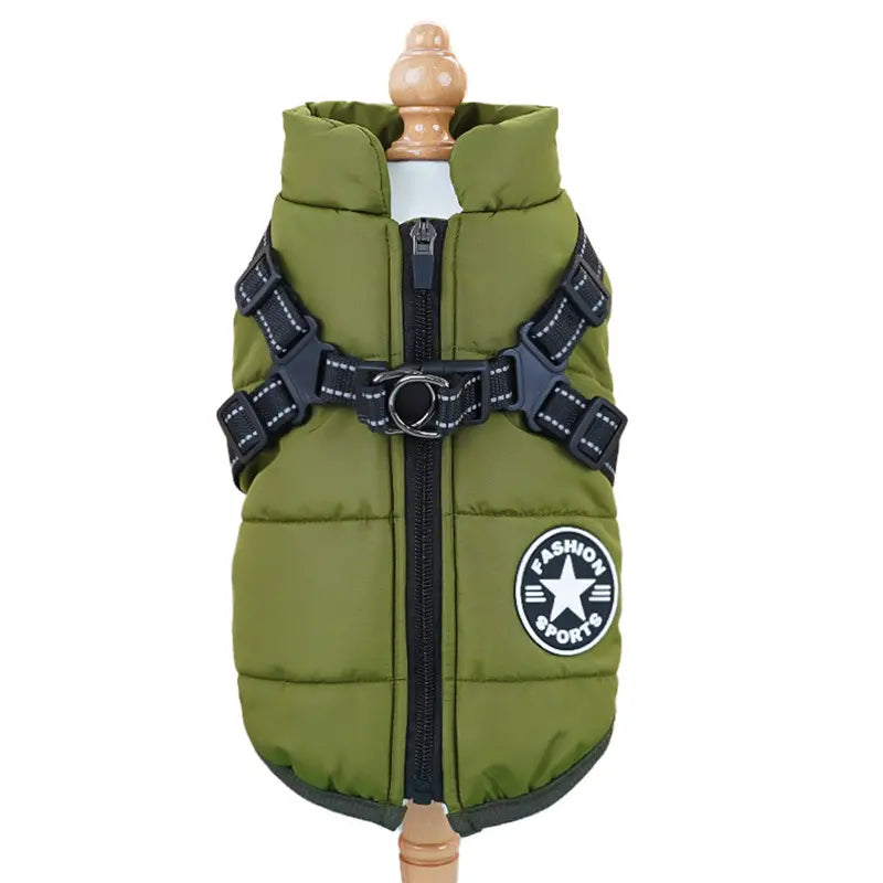 🐱🐶❄️ Teplá zateplená bunda pro psy a kočky — vodoodpudivá, s reflexními prvky a integrovaným postrojem, dostupná ve velikostech S–5XL.