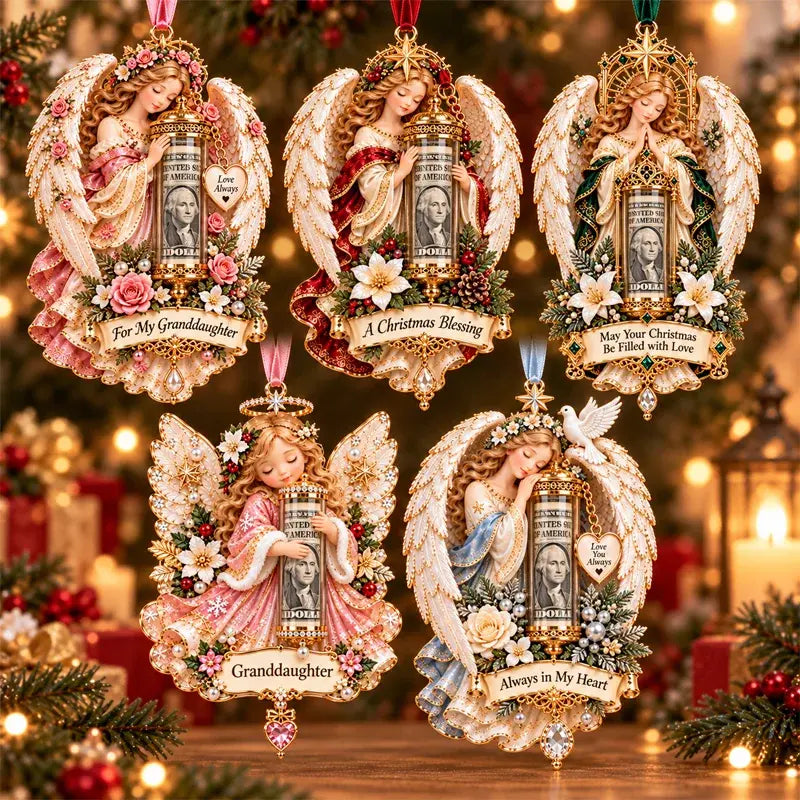 🎁Cena za 5 dílnou sadu je 680 českých korun✨Vánoční ozdoba na držák peněz s andělem
