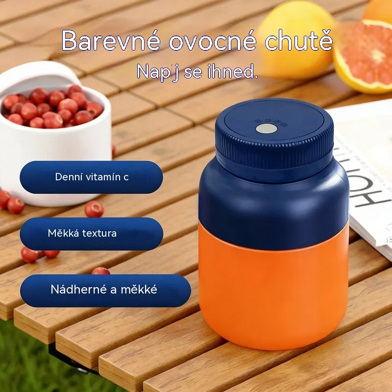 Doprava zdarma 🧅🔪Malý multifunkční dobíjecí přenosný mixér pro domácí použití (Odšťavňovač o objemu 800 ml + dvojité víko/brčko/ramenní popruh)