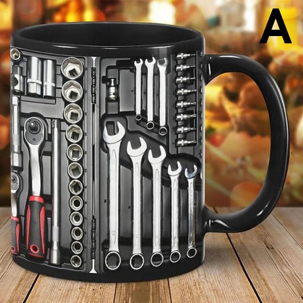 🛠️🔥☕Unikátny 3D hrnček na kávu s náradím pre mechanikov