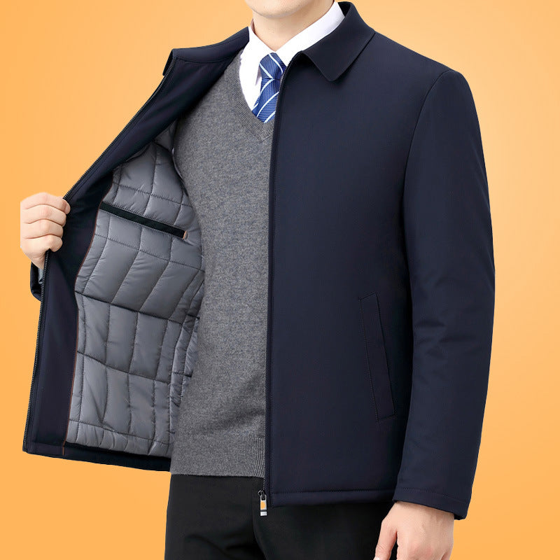 【L-5XL】Nowa męska kurtka ocieplana bawełną dla mężczyzn w średnim i starszym wieku, ciepły płaszcz ocieplany bawełną