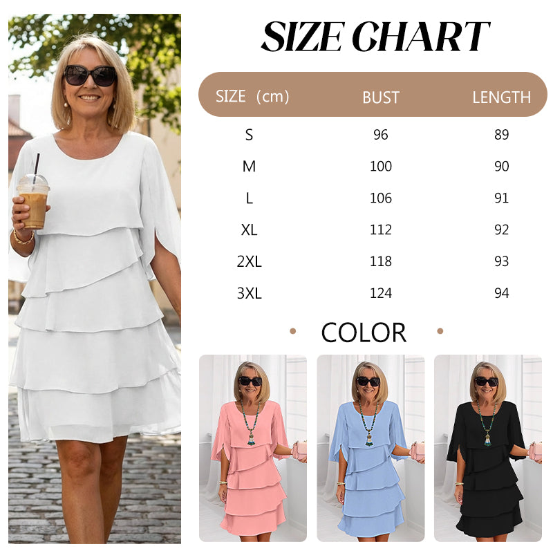 💃【S-3XL】🎁Elegantní vrstvené šaty s volánkovými rukávy – bez námahy vytvořte stylový vzhled vhodný pro všechny příležitosti💃